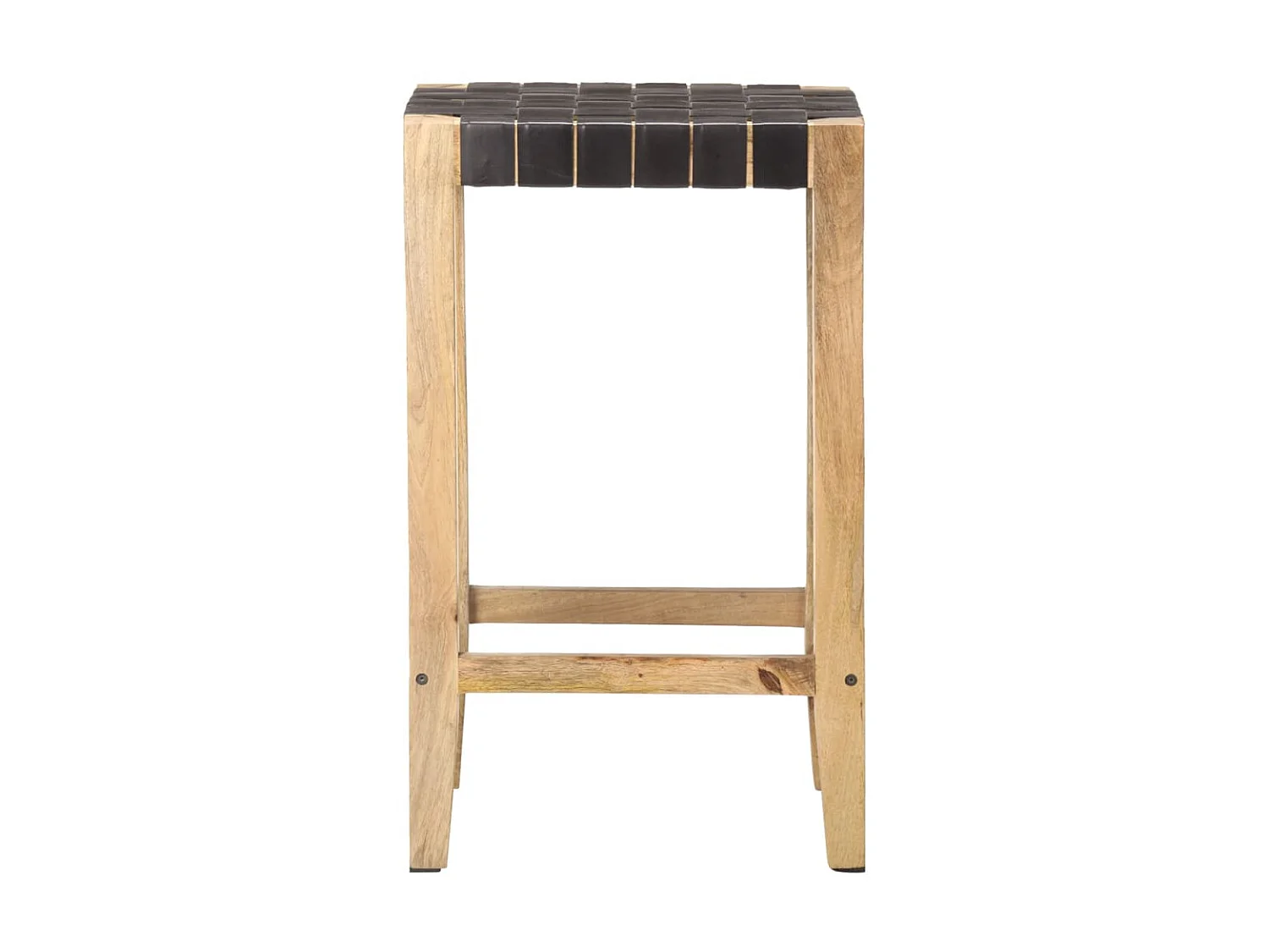 Tabourets de bar 2 pcs Noir Cuir véritable 75cm