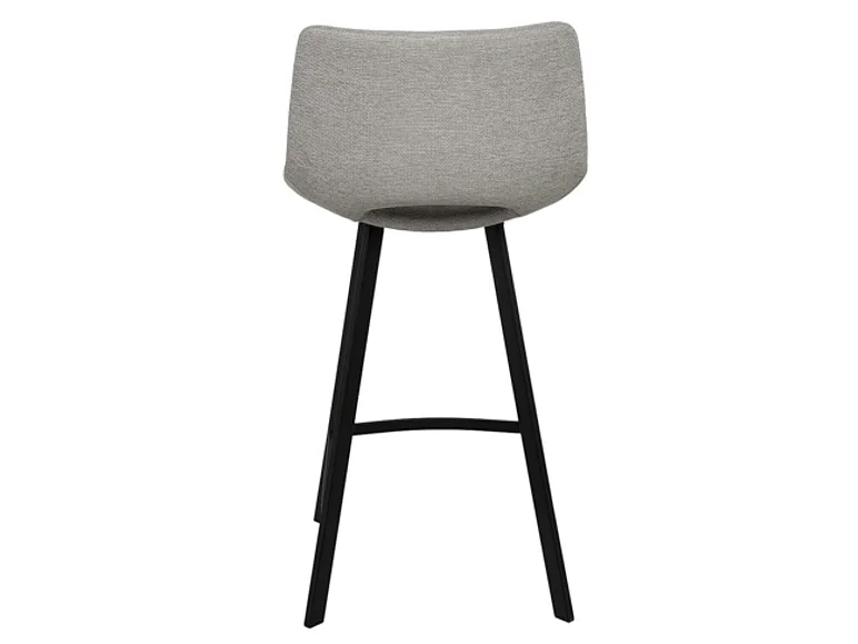 Tabouret moderne tissu avec pieds en métal noir Karane-Couleur Gris clair-Hauteur d'assise 66 cm