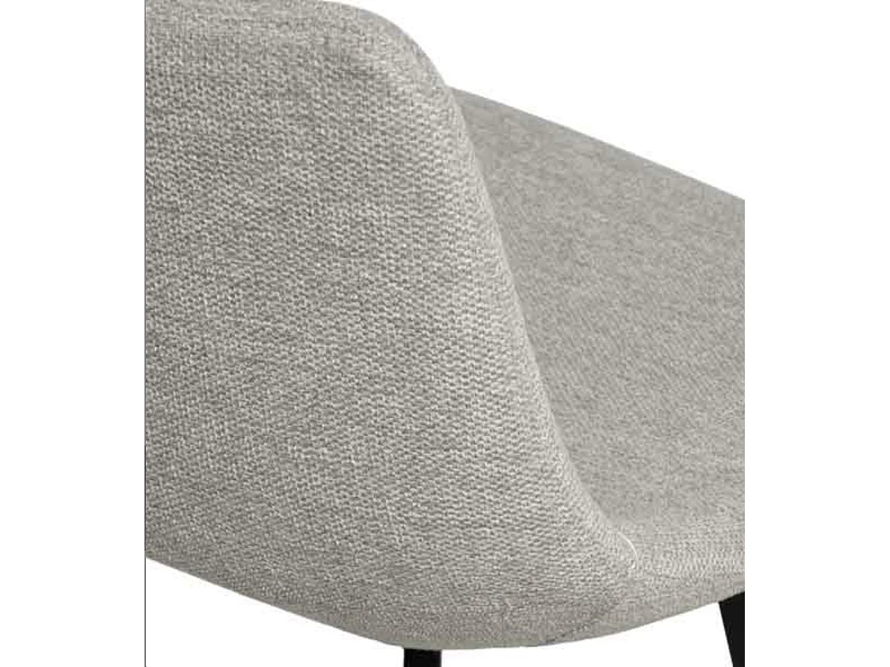 Tabouret moderne tissu avec pieds en métal noir Karane-Couleur Gris clair-Hauteur d'assise 66 cm