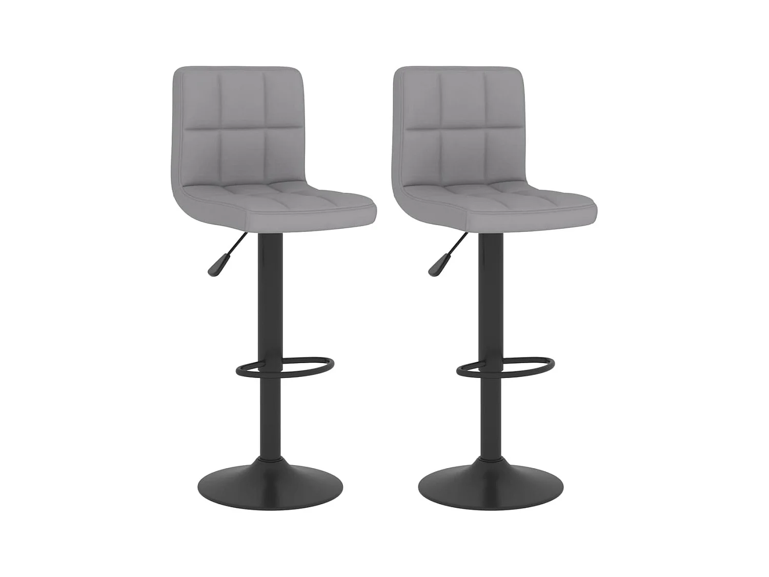 Tabourets de bar 2 pcs Gris clair Tissu 8