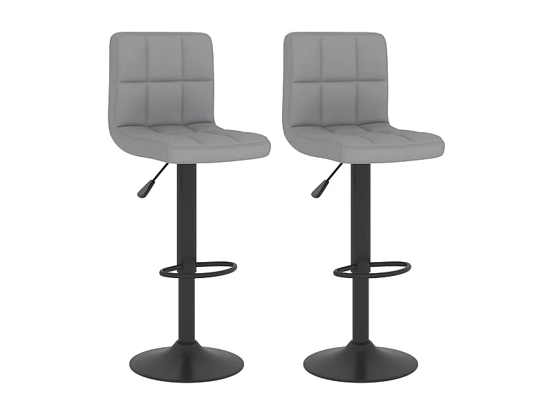 Tabourets de bar 2 pcs Gris clair Tissu 8