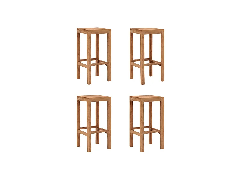 Tabouret de bar en bois de teck Rusta - Lot de 4