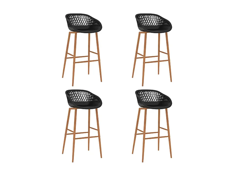 Chaises de bar 4 pcs Noir 3