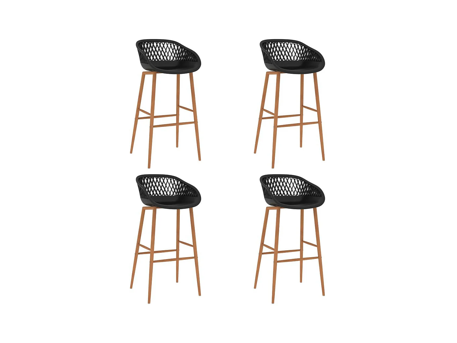 Chaises de bar 4 pcs Noir 3