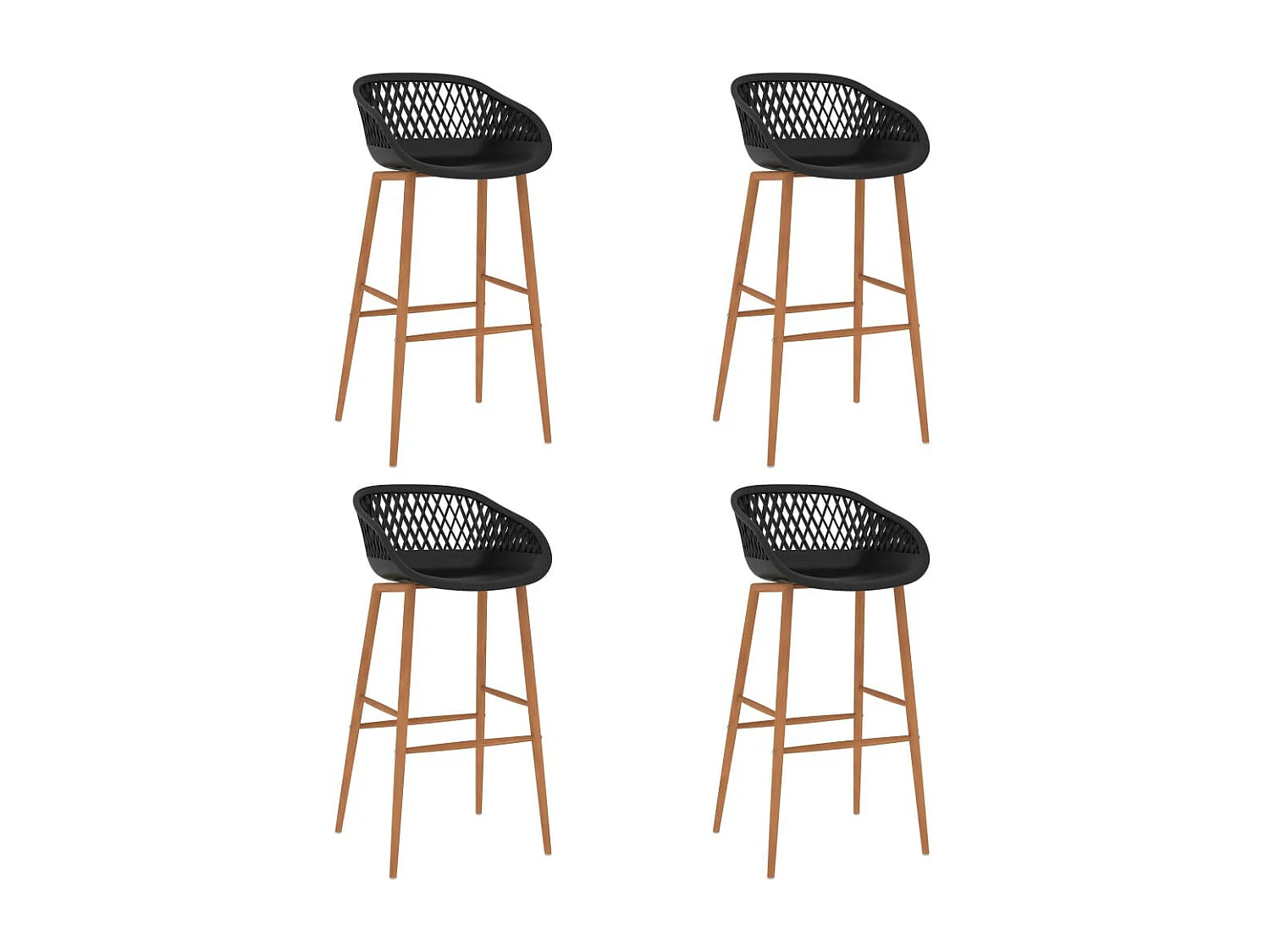 Chaises de bar 4 pcs Noir 3