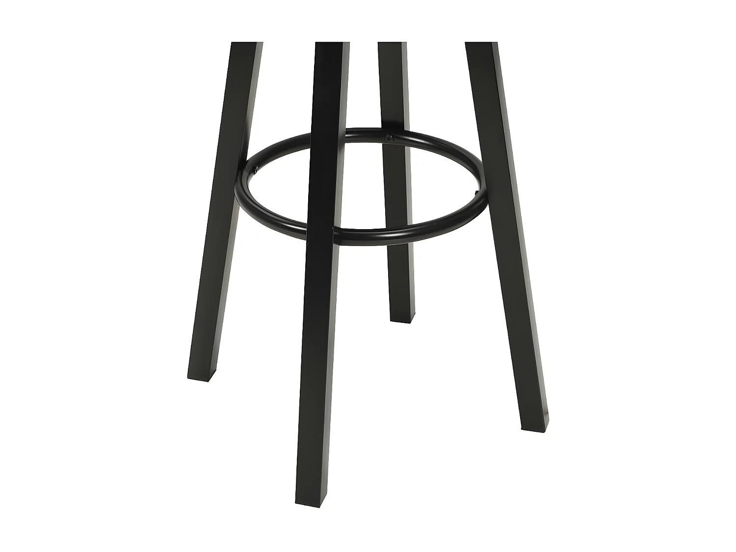 Tabouret de bar rond simili cuir et pieds métal noir Haryela - Lot de 2