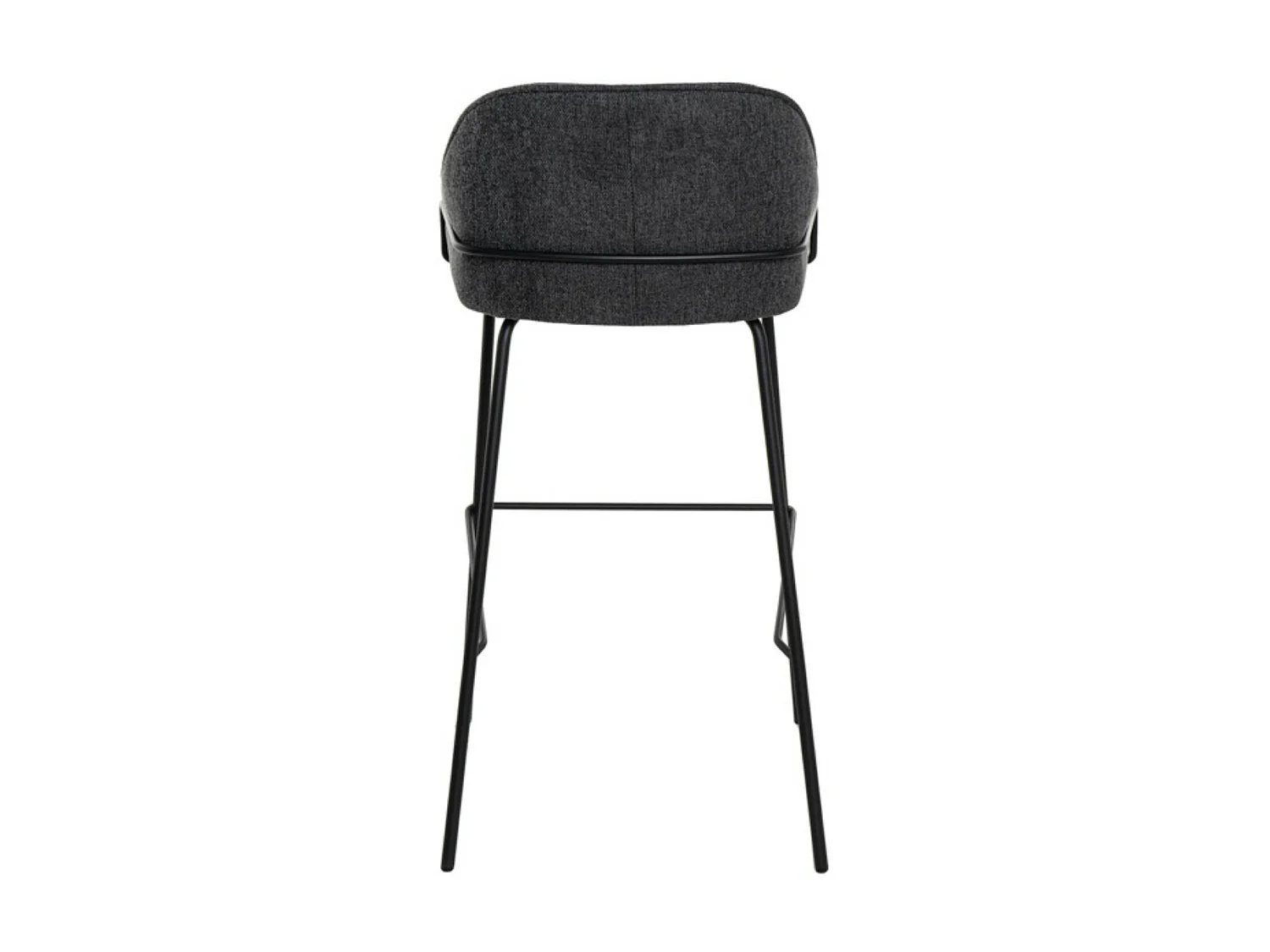 Tabouret moderne tissu avec pieds en métal noir Sharle-Couleur Gris foncé-Hauteur d'assise 76 cm