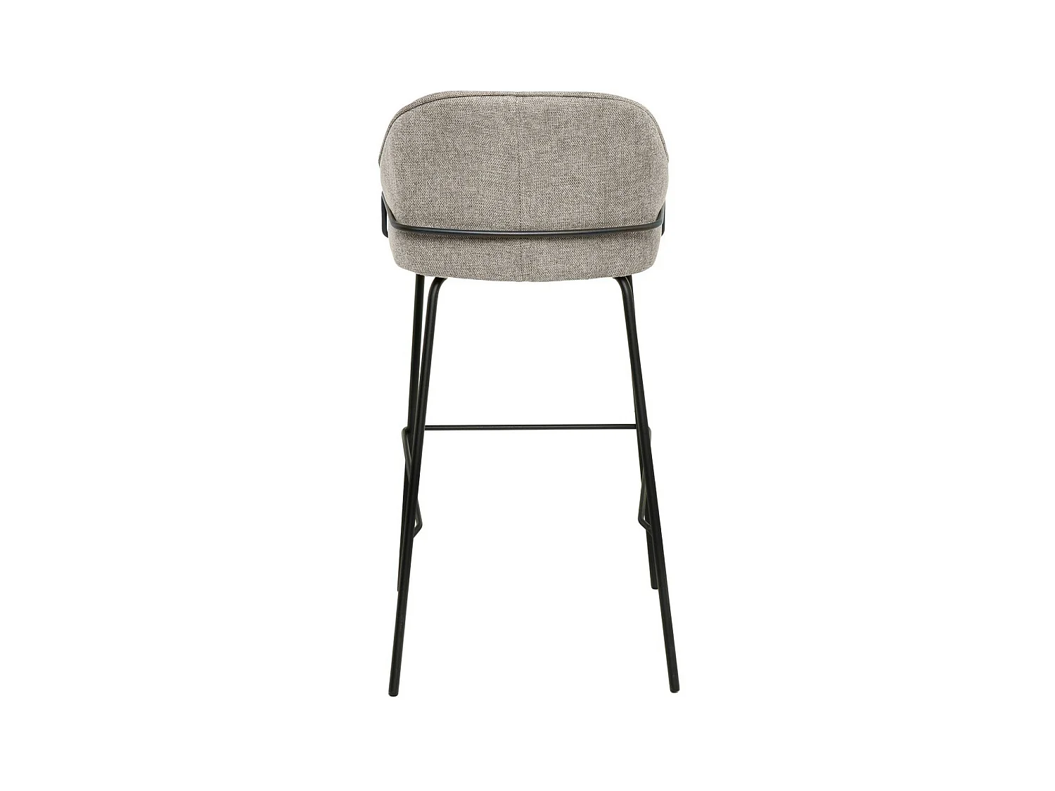 Tabouret moderne tissu avec pieds en métal noir Sharle-Couleur Beige-Hauteur d'assise 76 cm