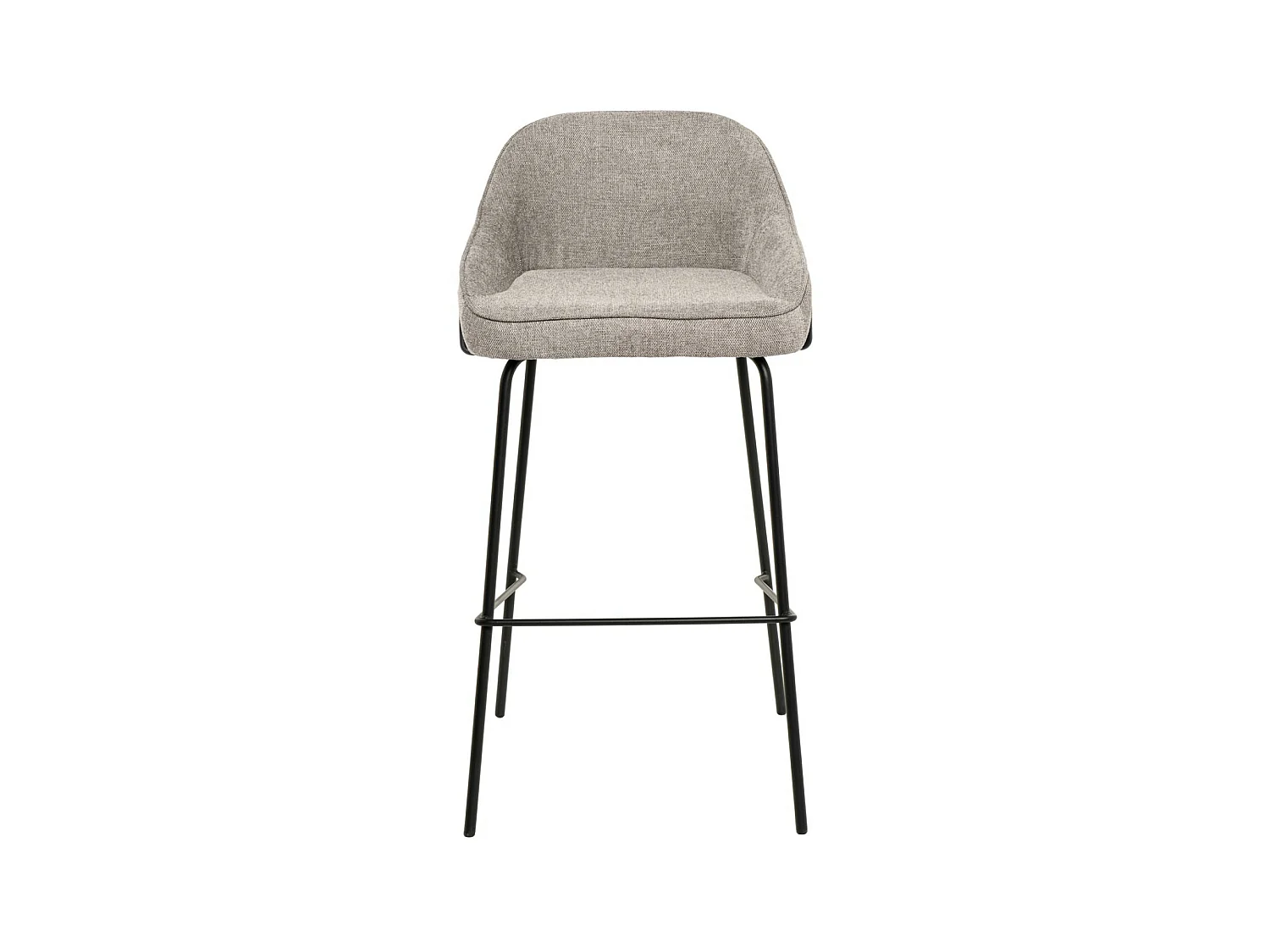 Tabouret moderne tissu avec pieds en métal noir Sharle-Couleur Beige-Hauteur d'assise 76 cm