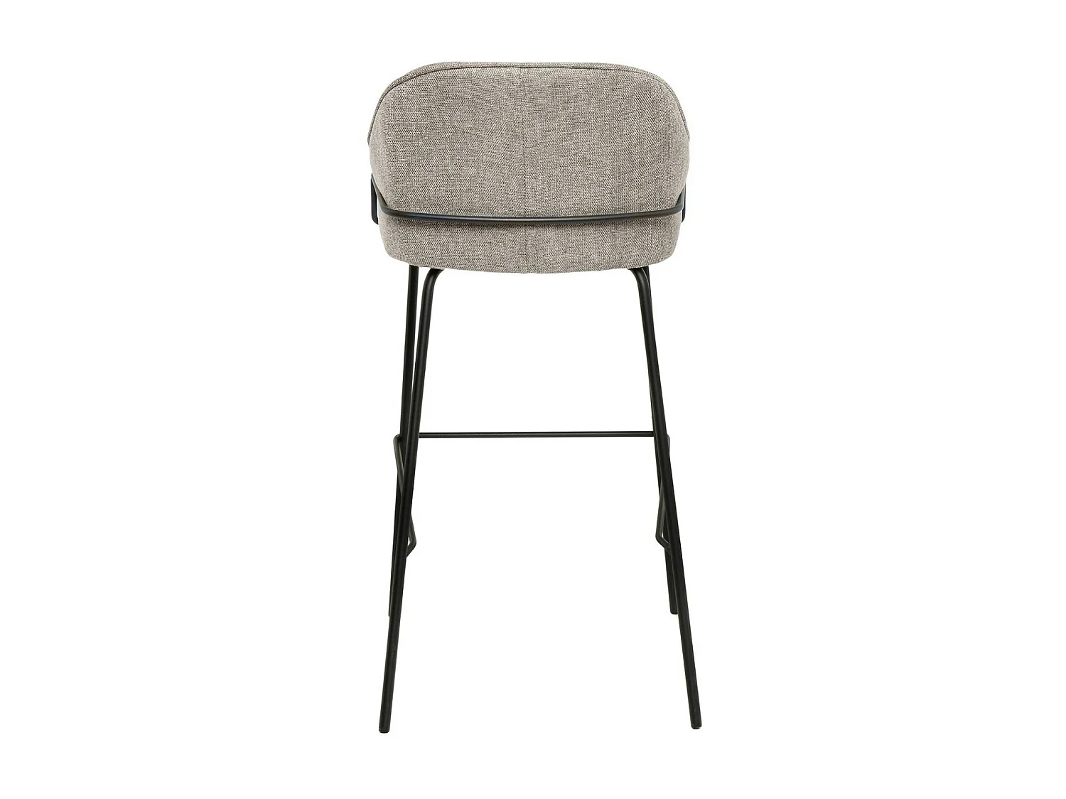 Tabouret moderne tissu avec pieds en métal noir Sharle-Couleur Beige-Hauteur d'assise 76 cm