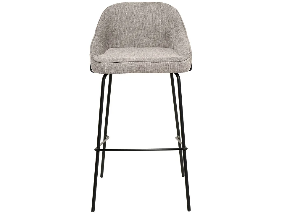 Tabouret moderne tissu avec pieds en métal noir Sharle-Couleur Beige-Hauteur d'assise 76 cm