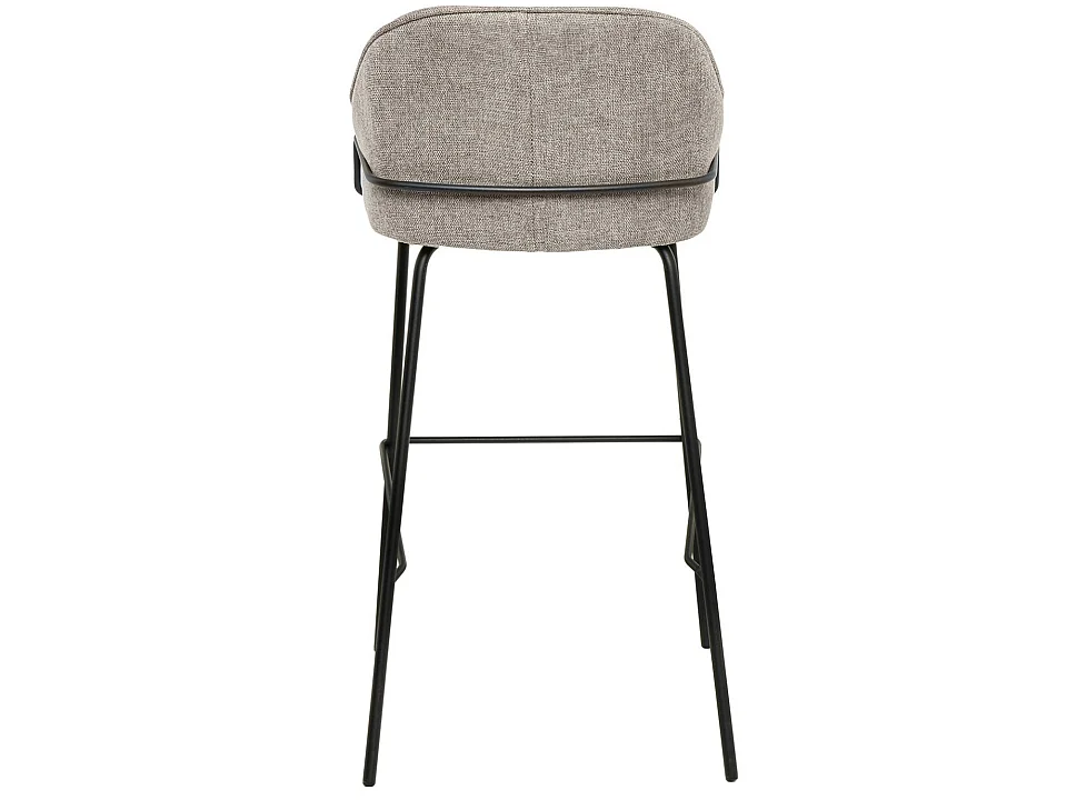 Tabouret moderne tissu avec pieds en métal noir Sharle-Couleur Beige-Hauteur d'assise 76 cm
