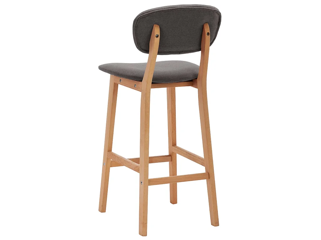 Chaise de bar tissu gris clair et bois de hêtre massif Kamila - Lot de 2