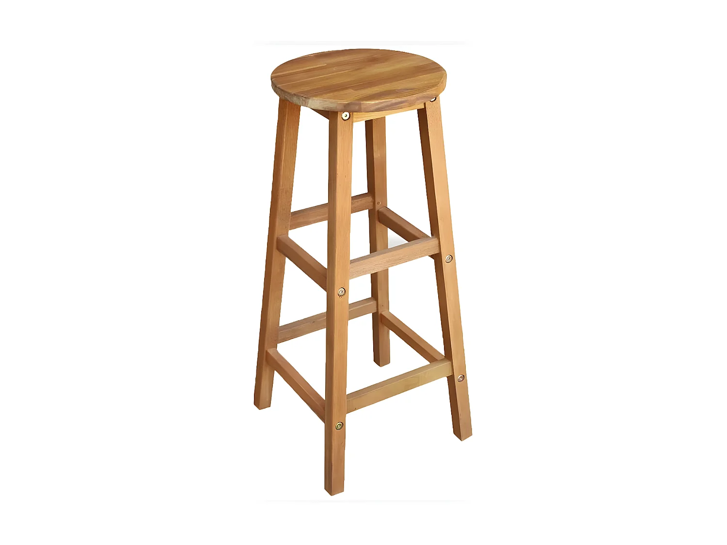 Tabouret de bar acacia massif clair Oli - Lot de 2