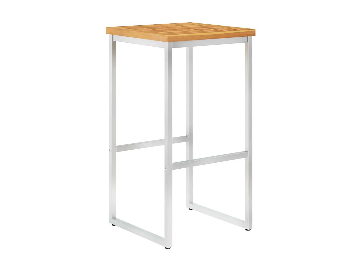 Chaises de bar 4 pcs Bois d'acacia solide et acier inoxydable