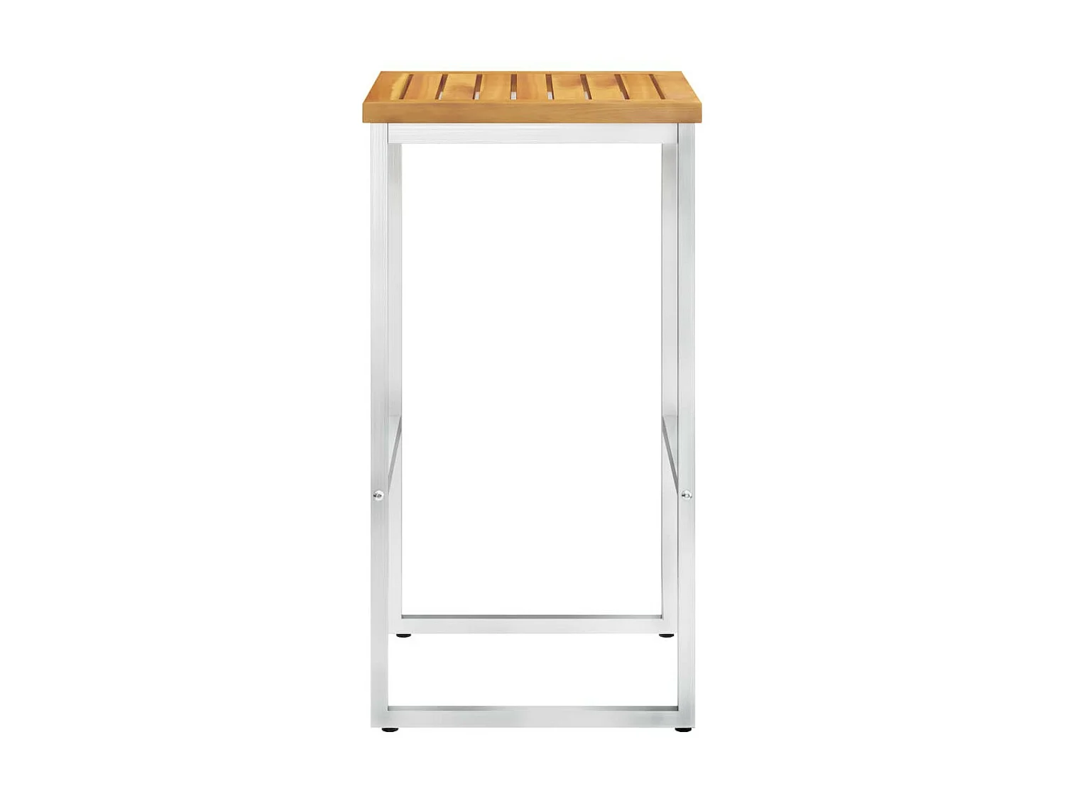 Chaises de bar 4 pcs Bois d'acacia solide et acier inoxydable