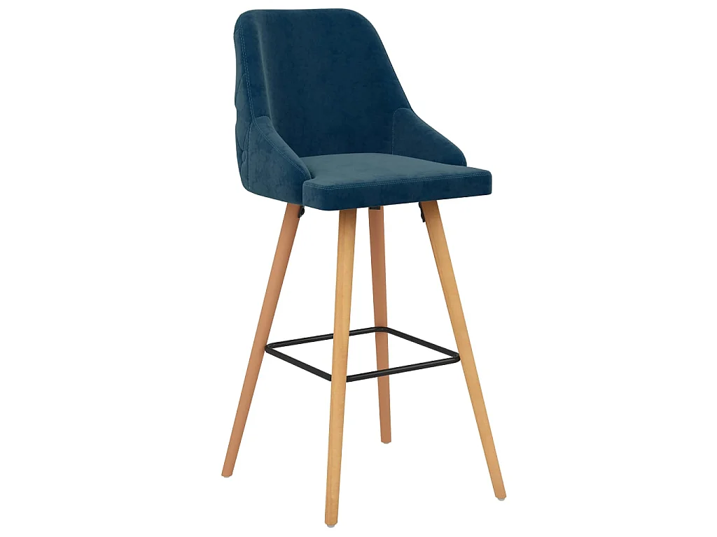 Tabourets de bar 2 pcs Bleu Velours Lounga