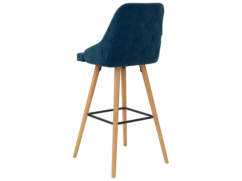 Tabourets de bar 2 pcs Bleu Velours Lounga