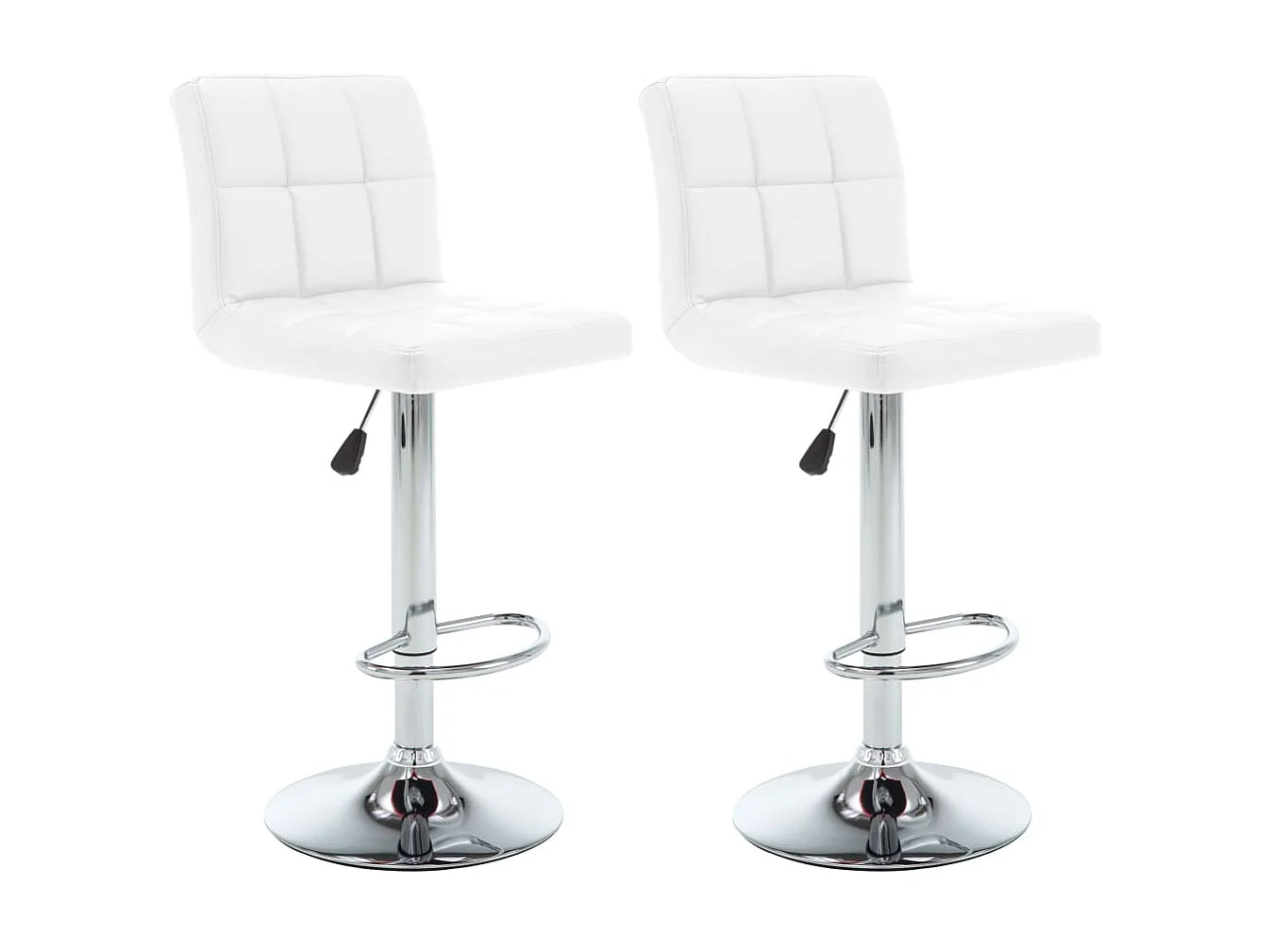 Tabourets de bar 2 pcs Blanc Similicuir 14