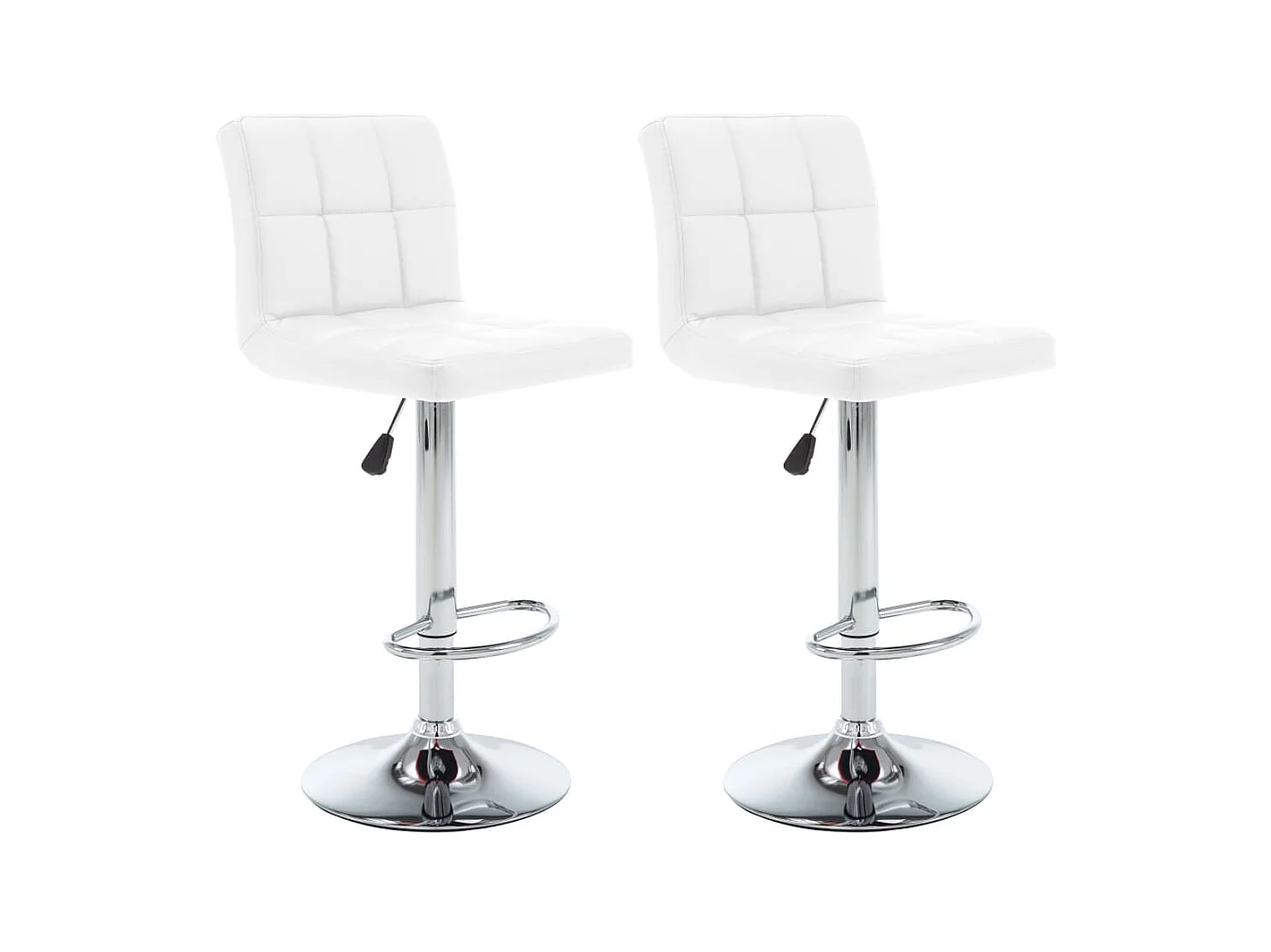 Tabourets de bar 2 pcs Blanc Similicuir 14