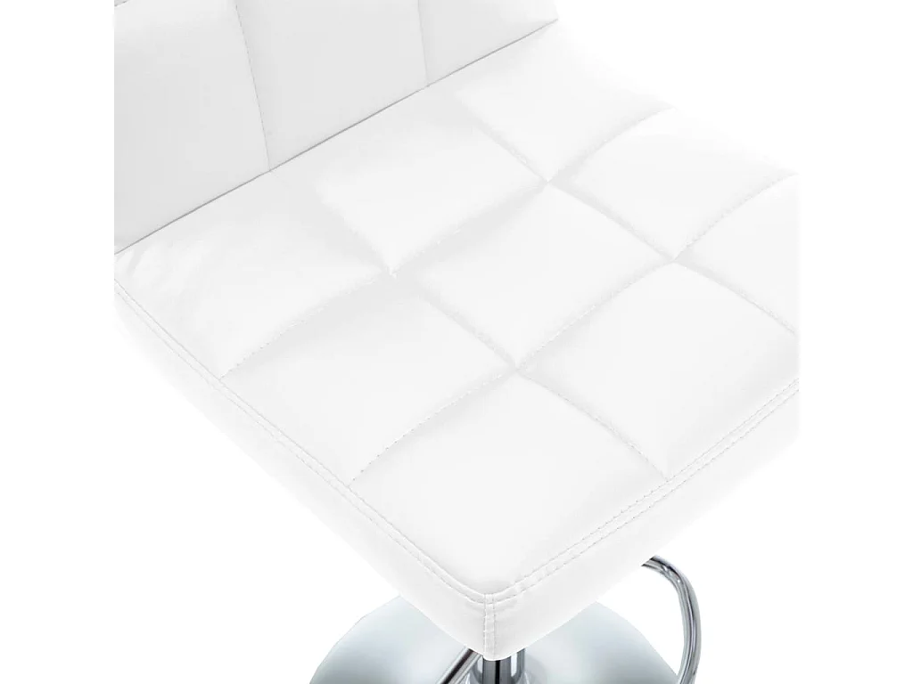 Tabourets de bar 2 pcs Blanc Similicuir 14