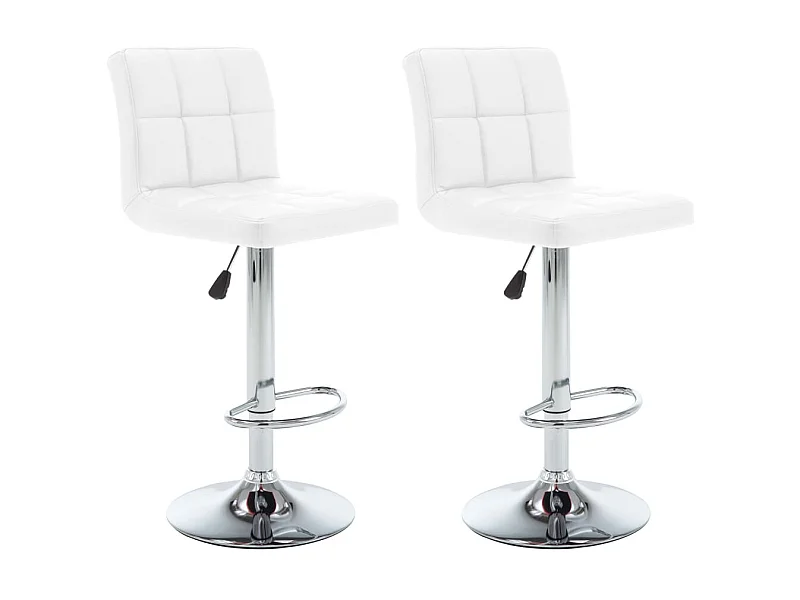 Tabourets de bar 2 pcs Blanc Similicuir 14