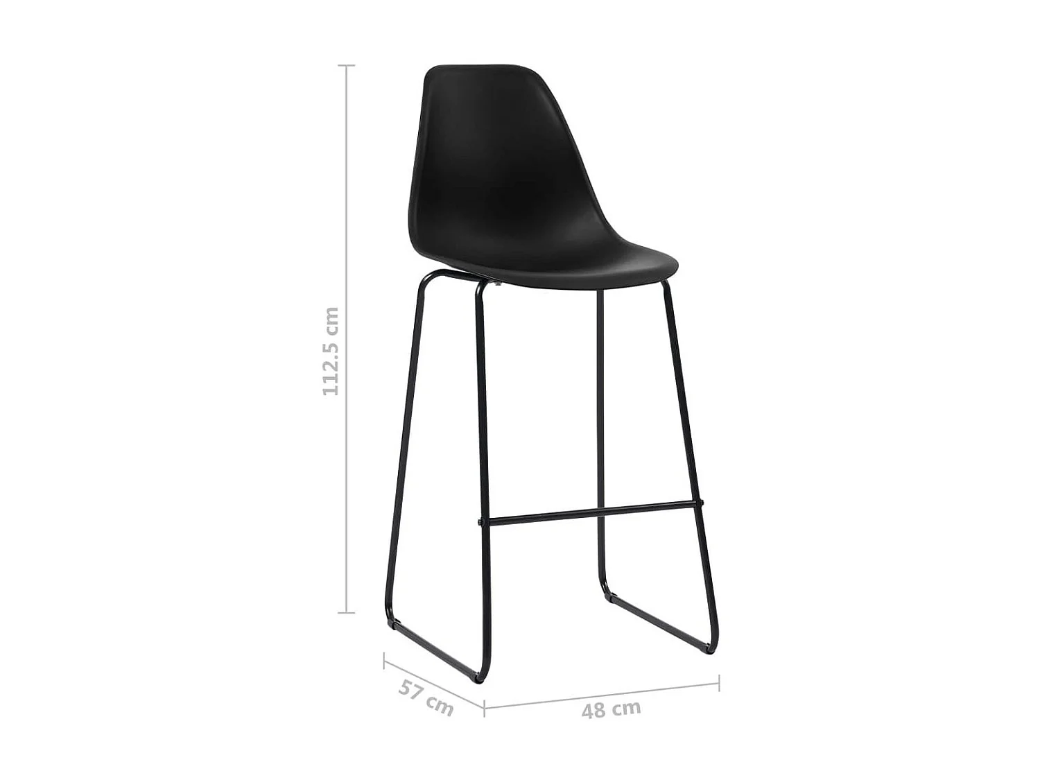 Chaises haute de bar noir Skoza - Lot de 4