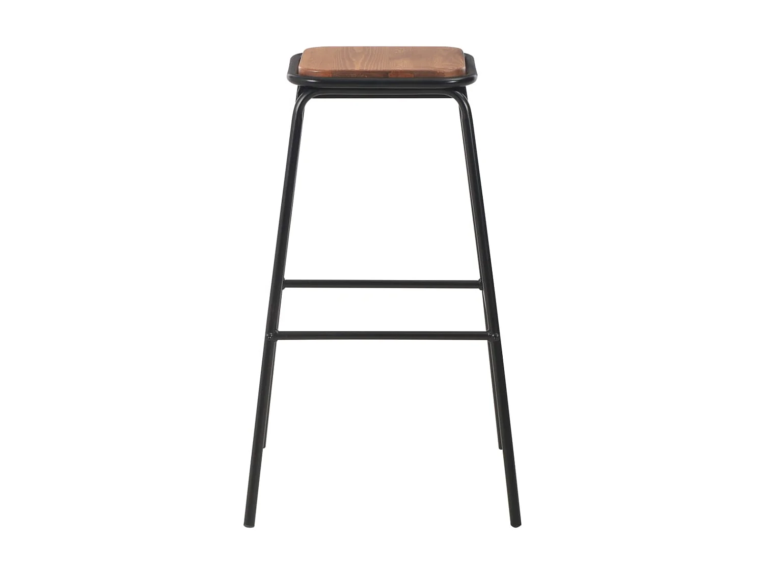 Tabourets de bar 6 pcs Noir Pinède solide et acier