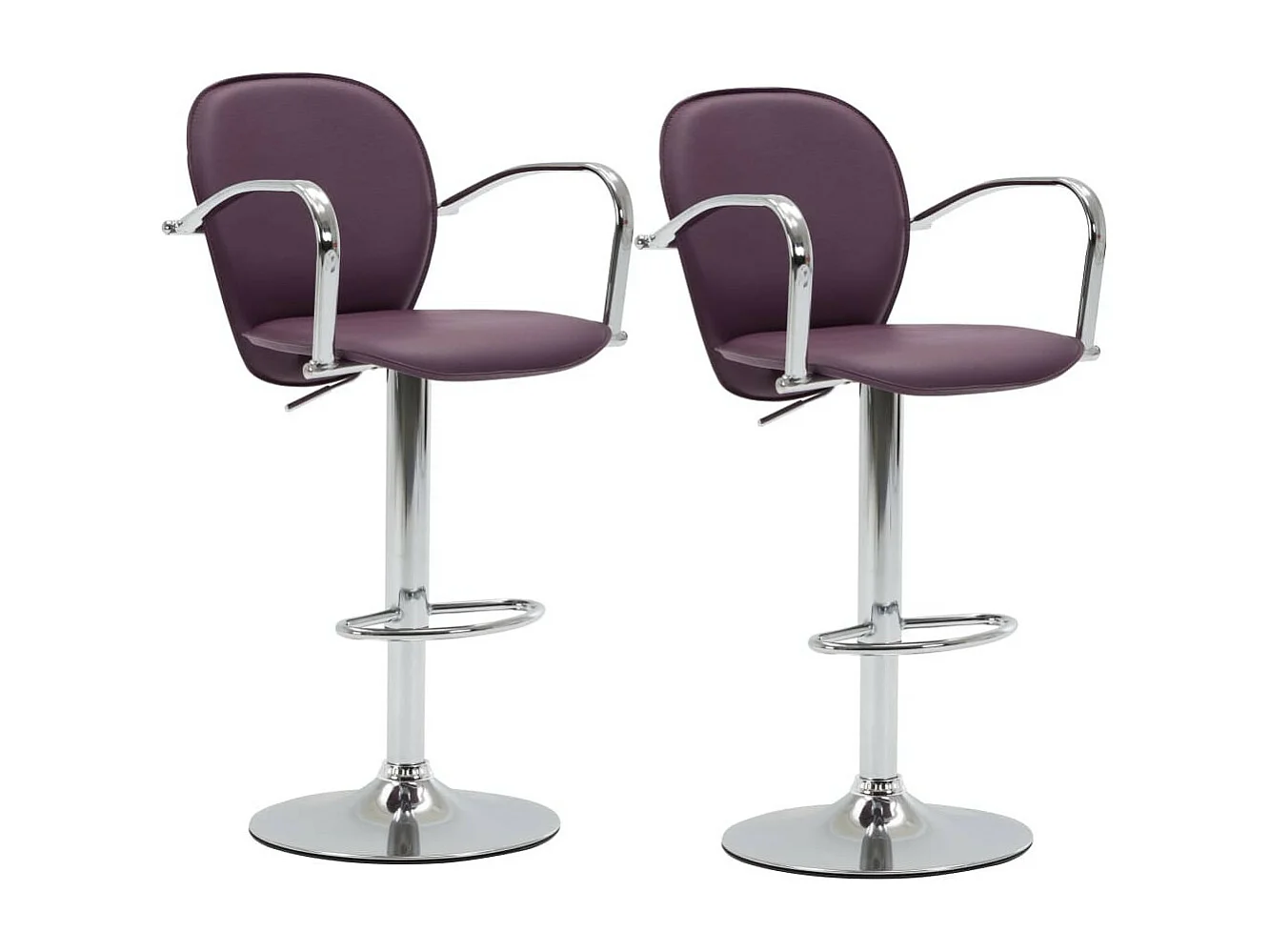 Tabourets de bar avec accoudoir 2 pcs Violet Similicuir