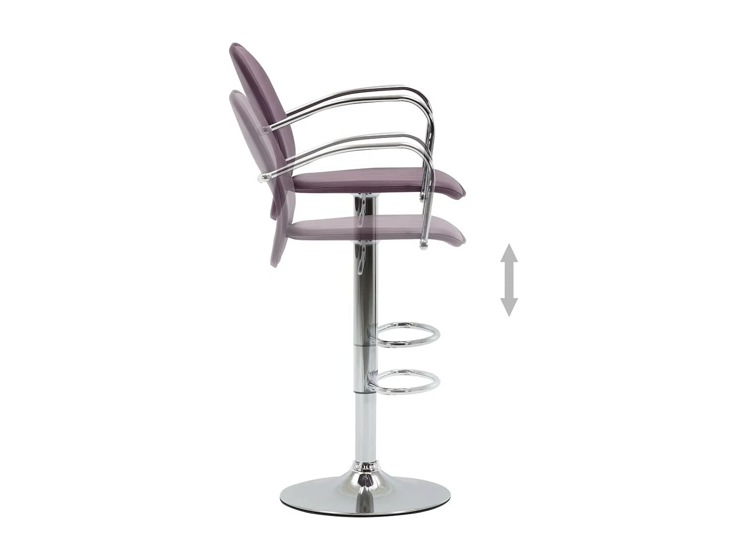 Tabourets de bar avec accoudoir 2 pcs Violet Similicuir