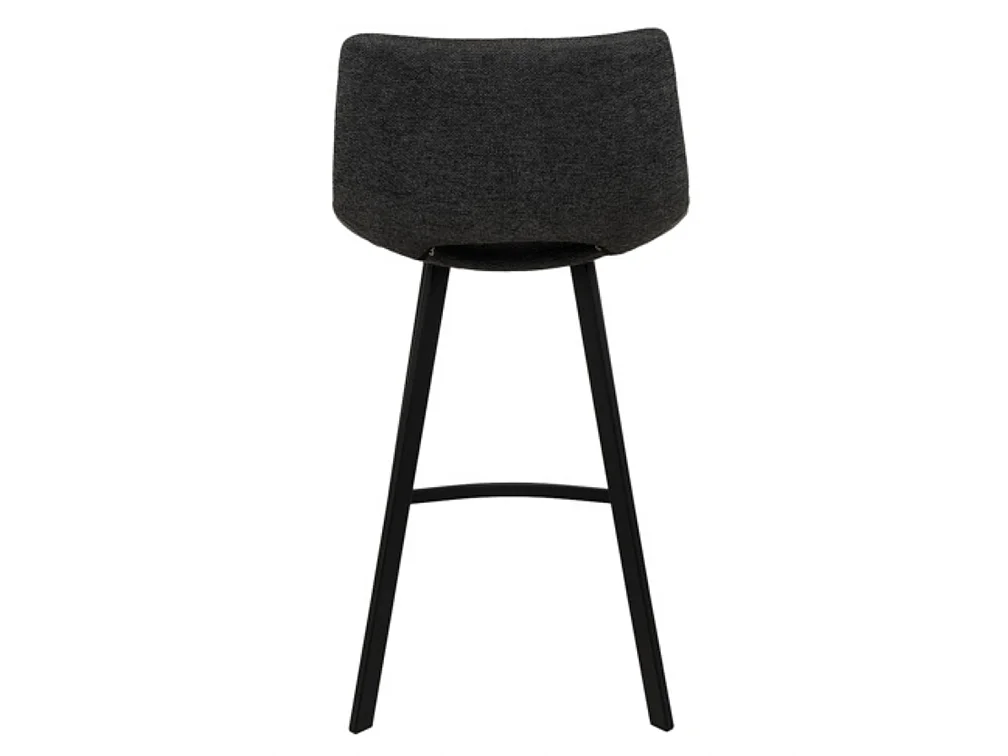 Tabouret moderne tissu avec pieds en métal noir Karane-Couleur Gris foncé-Hauteur d'assise 66 cm
