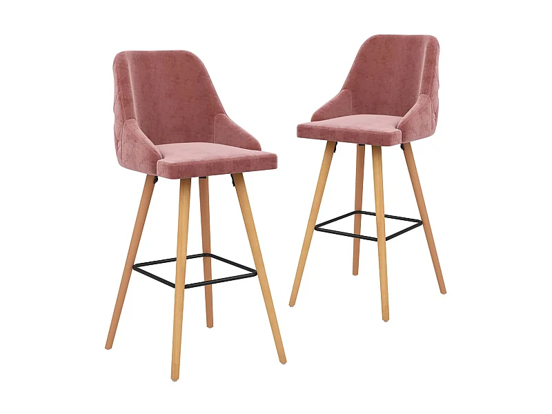 Tabourets de bar 2 pcs Rose Velours Lounga