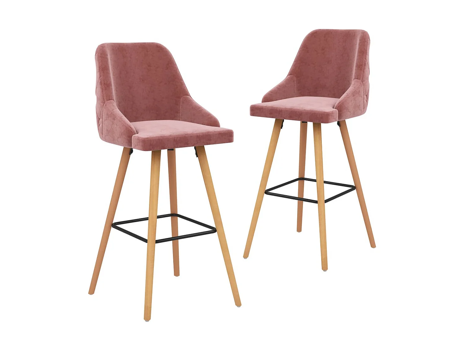 Tabourets de bar 2 pcs Rose Velours Lounga