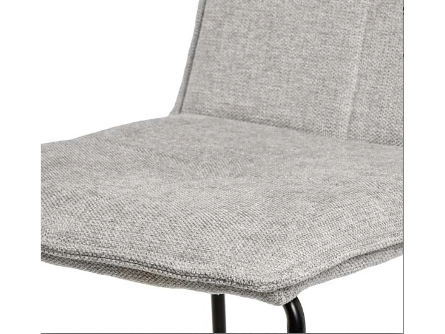 Tabouret moderne tissu avec pieds en métal noir Botane-Couleur Gris clair-Hauteur d'assise 65 cm