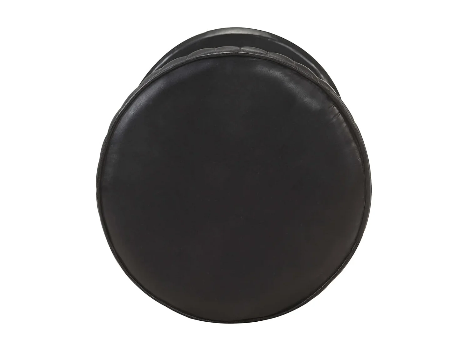 Tabouret de bar Noir Cuir véritable Havane