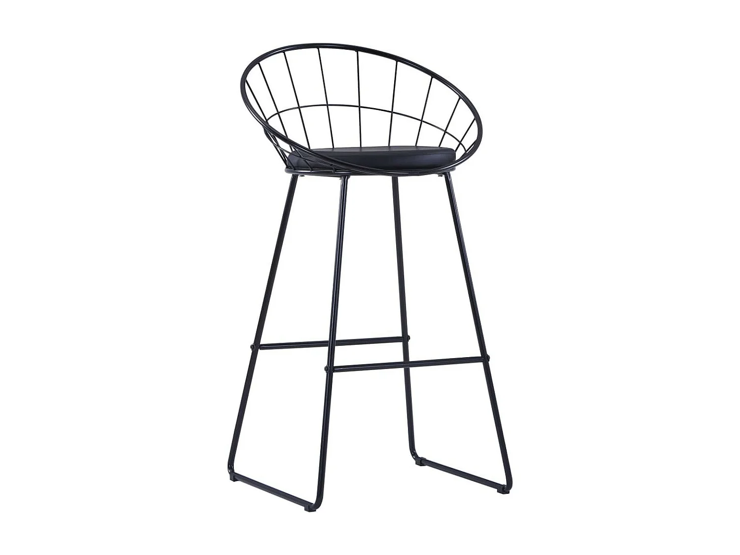 Chaises de bar 2 pcs Noir Similicuir
