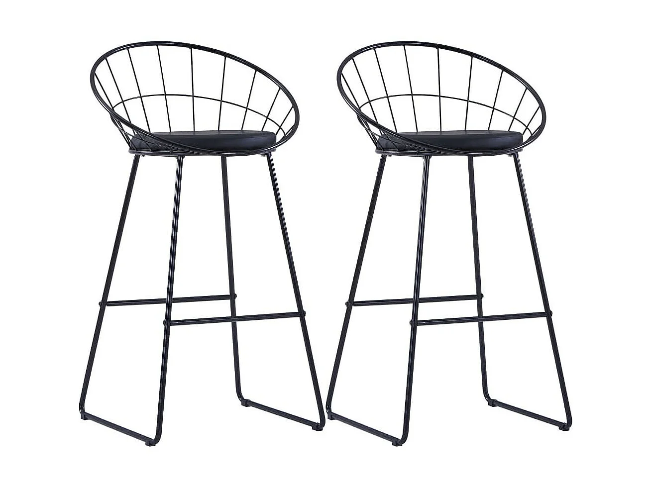 Chaises de bar 2 pcs Noir Similicuir