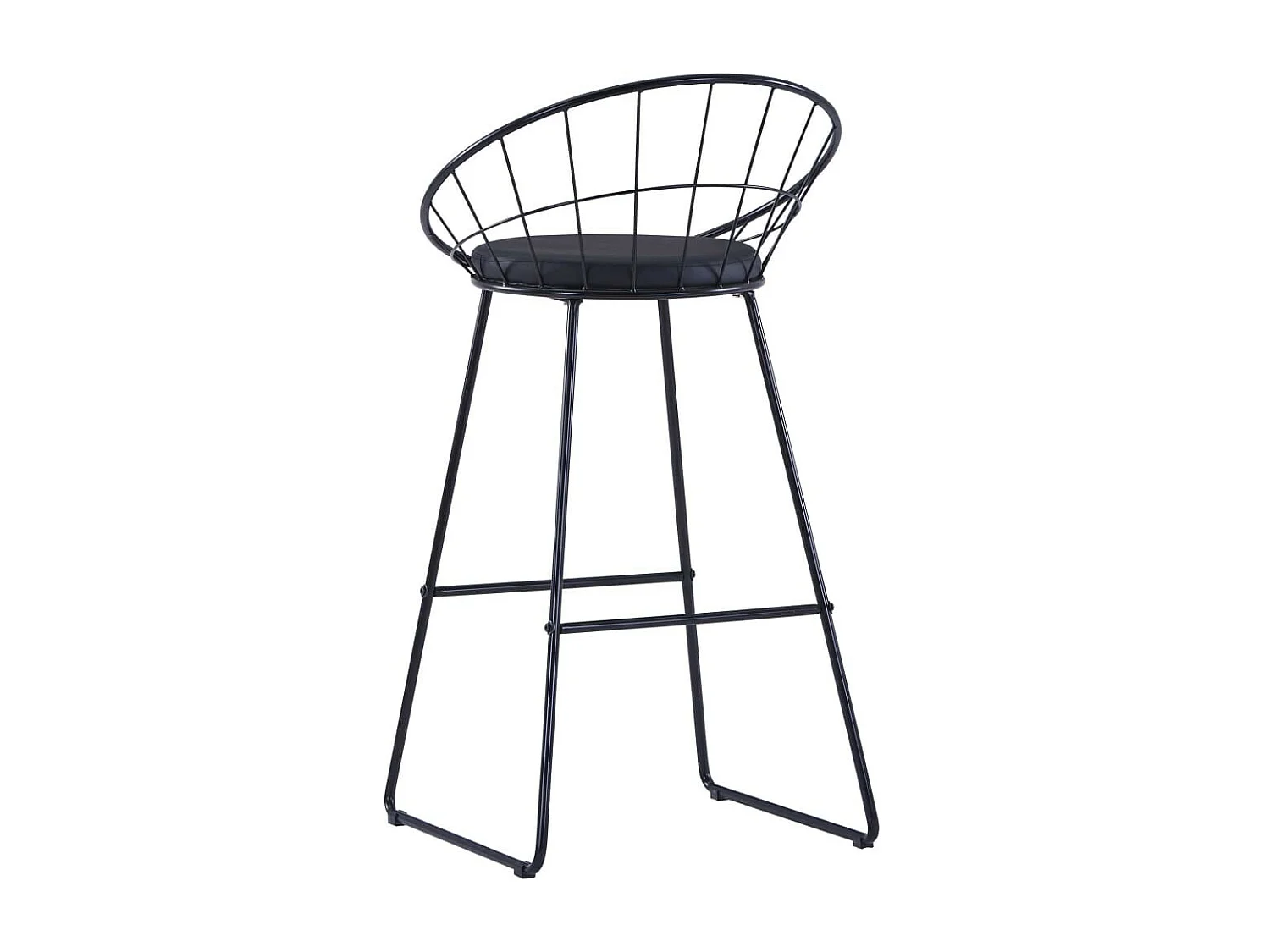 Chaises de bar 2 pcs Noir Similicuir