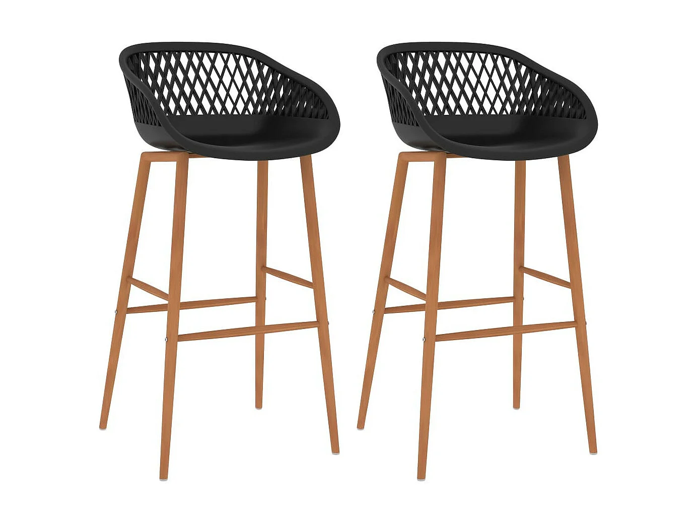 Chaises de bar 2 pcs Noir 3