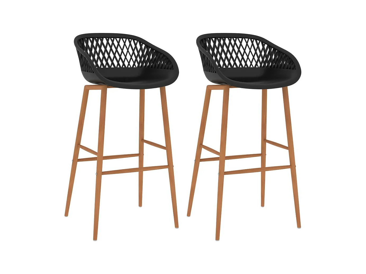 Chaises de bar 2 pcs Noir 3