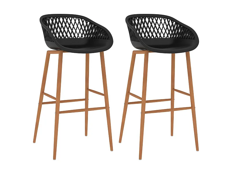 Chaises de bar 2 pcs Noir 3