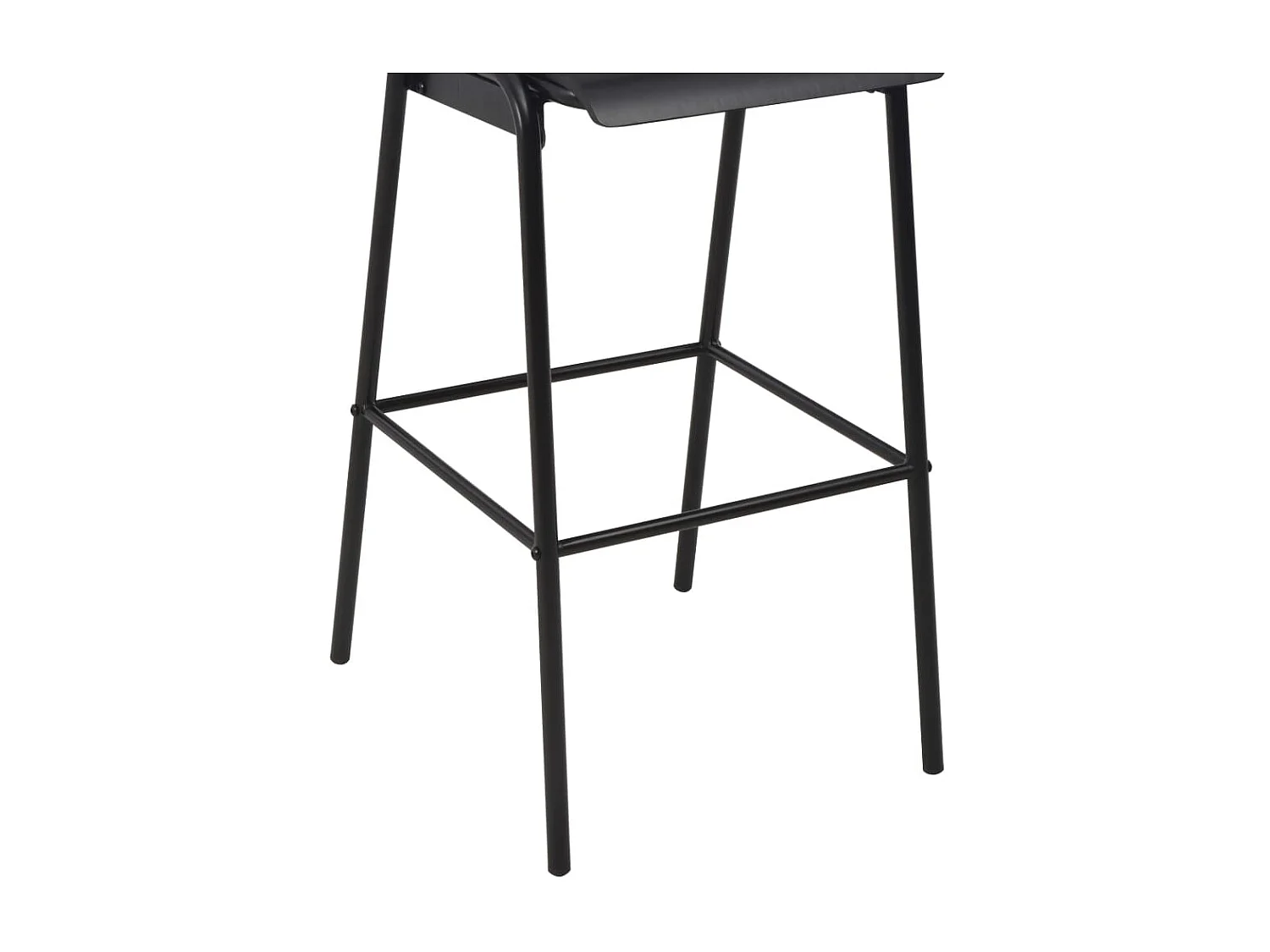 Barstoelen 4 st massief multiplex staal zwart