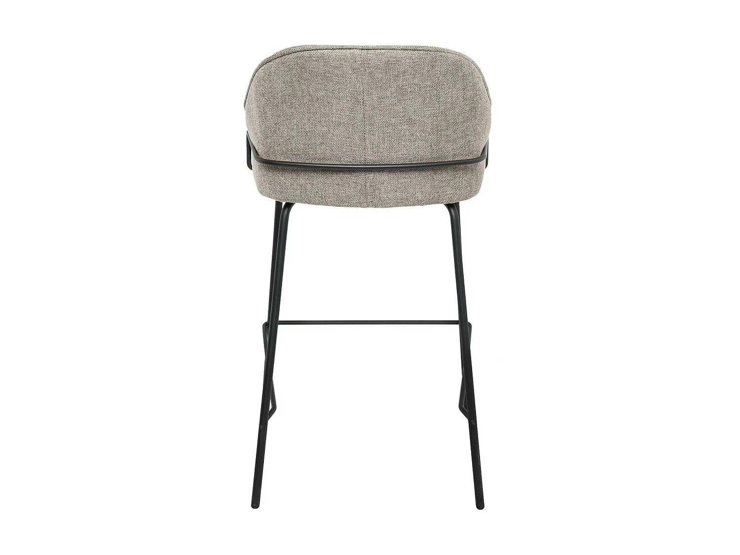 Tabouret moderne tissu avec pieds en métal noir Sharle-Couleur Beige-Hauteur d'assise 66 cm