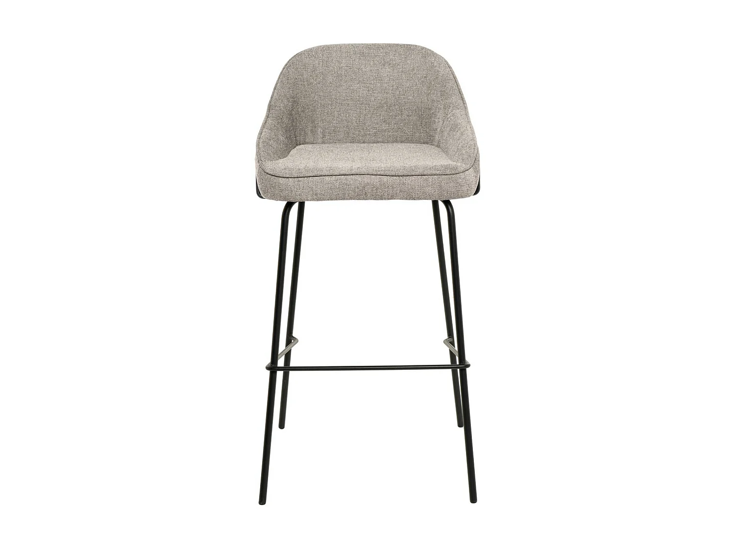 Tabouret moderne tissu avec pieds en métal noir Sharle-Couleur Beige-Hauteur d'assise 66 cm