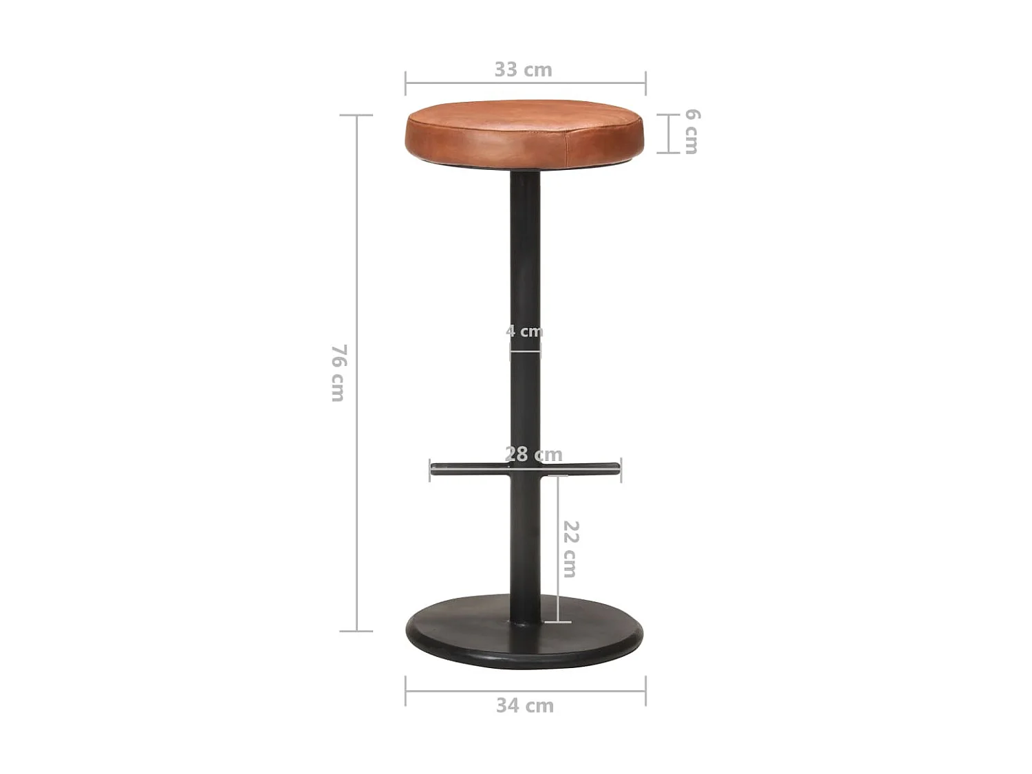 Tabourets de bar 2 pcs Marron Cuir véritable Cygare 2