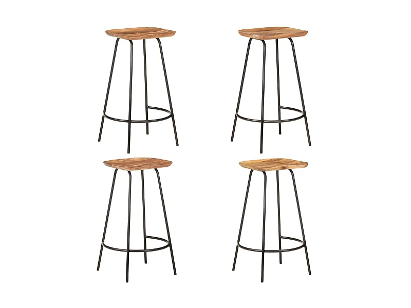 Tabourets de bar 4 pcs Bois d'acacia solide