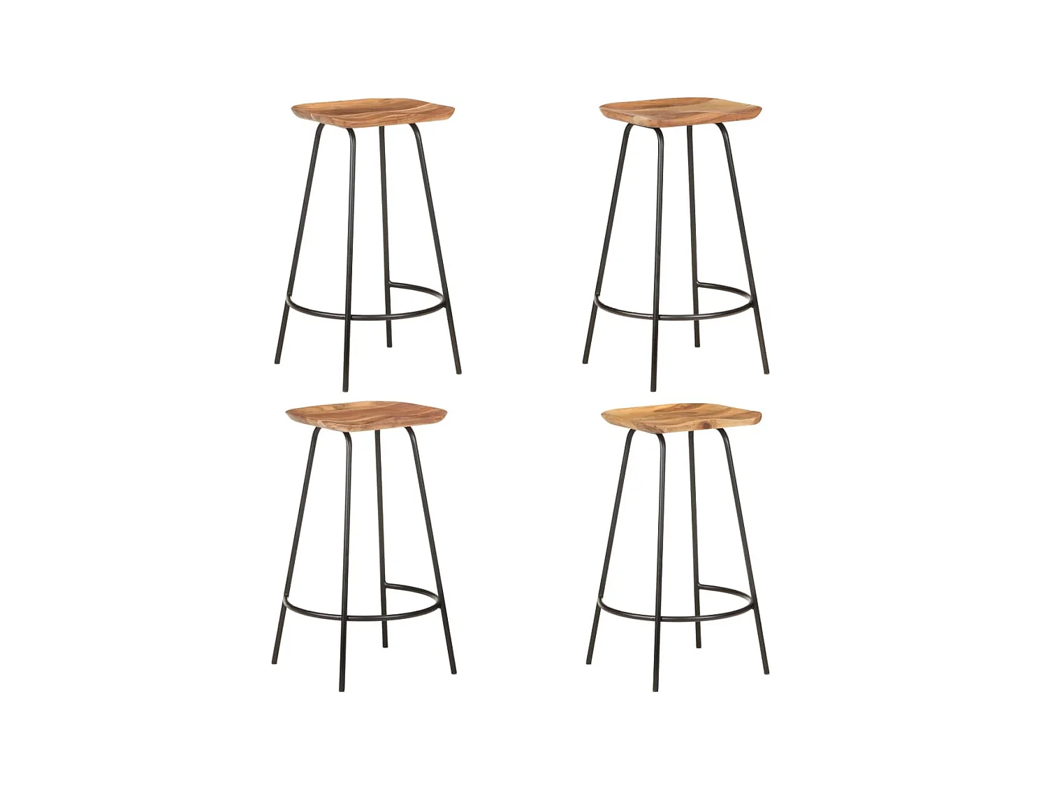 Tabourets de bar 4 pcs Bois d'acacia solide