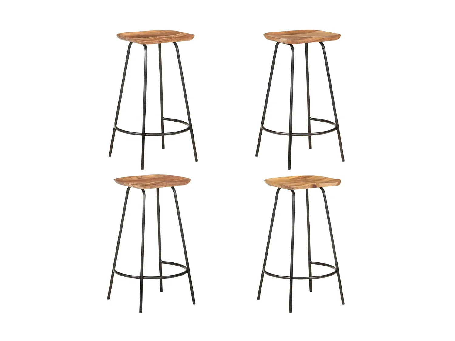 Tabourets de bar 4 pcs Bois d'acacia solide