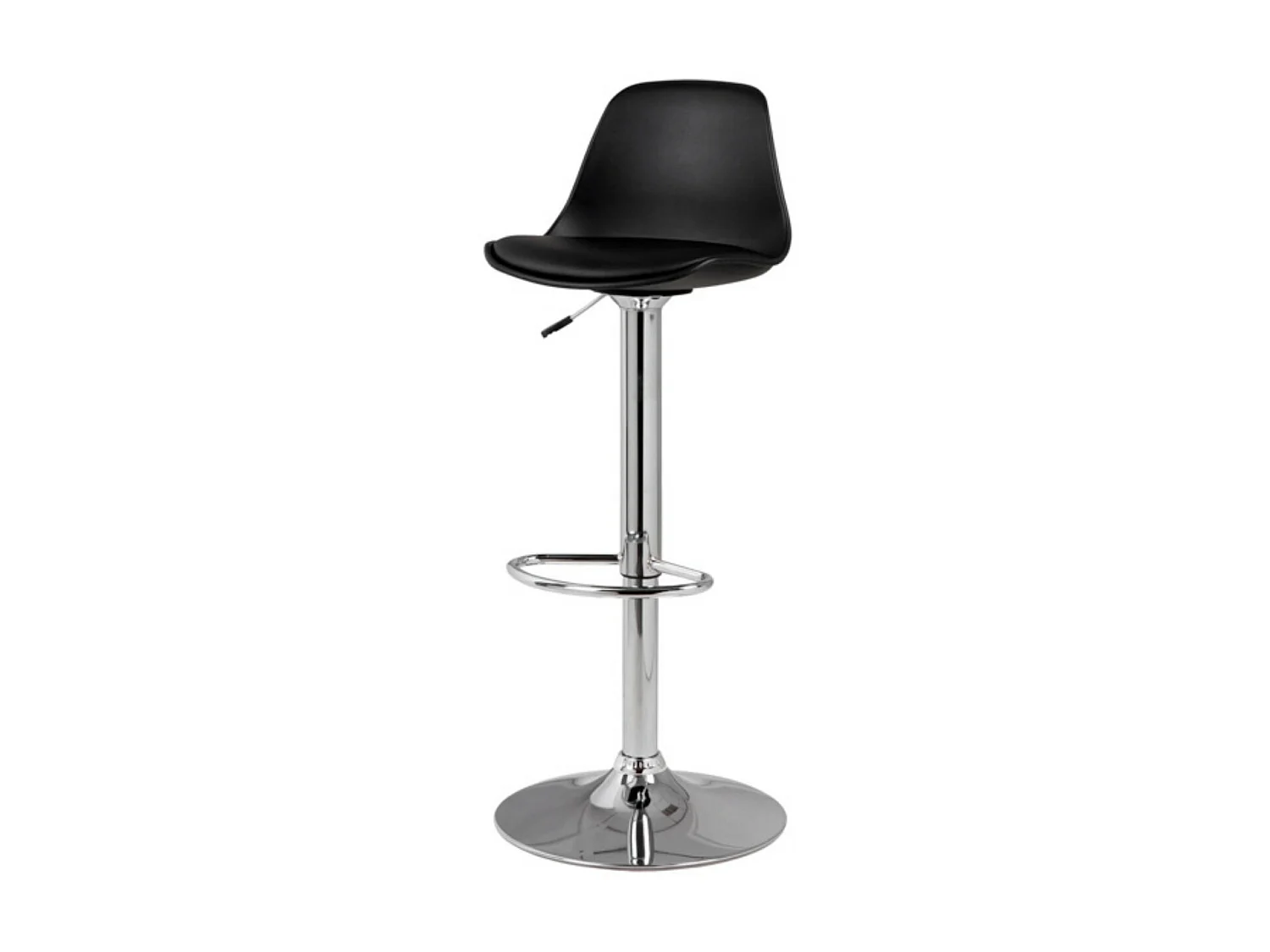 Tabouret pivotant et relevable pied acier chromé Kaly-Couleur Noir