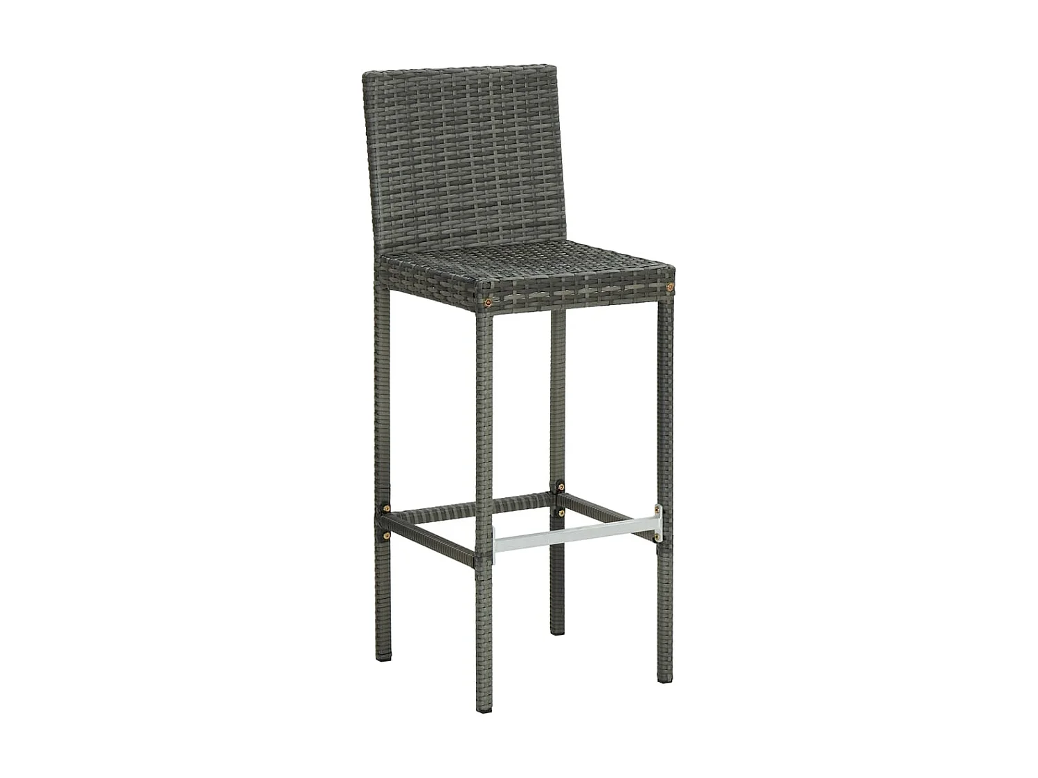 Tabourets de bar de jardin et coussins 2pcs Gris Résine tressée